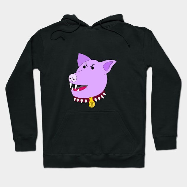 Aggressive Angry Pig Head Expression Artistic Cartoon Hoodie by Living Emblem